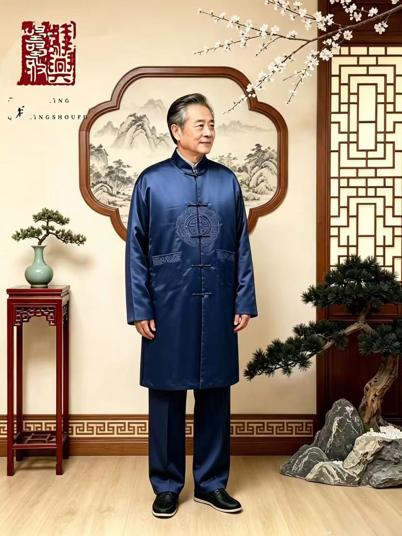 男士织锦寿衣